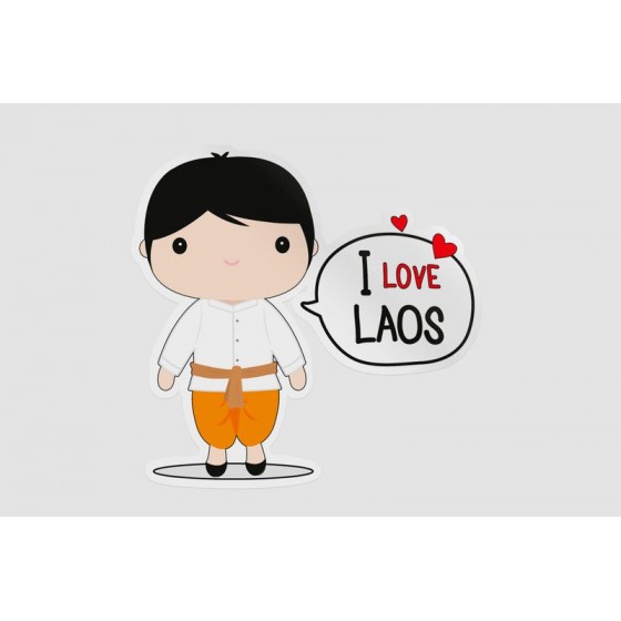 I Love Laos Style 2 Sticker