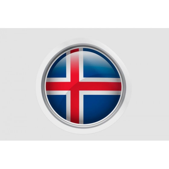 Iceland Flag Bevel Style 2
