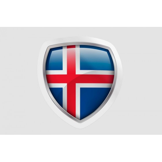 Iceland Flag Bevel Style 3