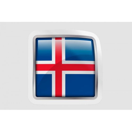 Iceland Flag Bevel Style 4