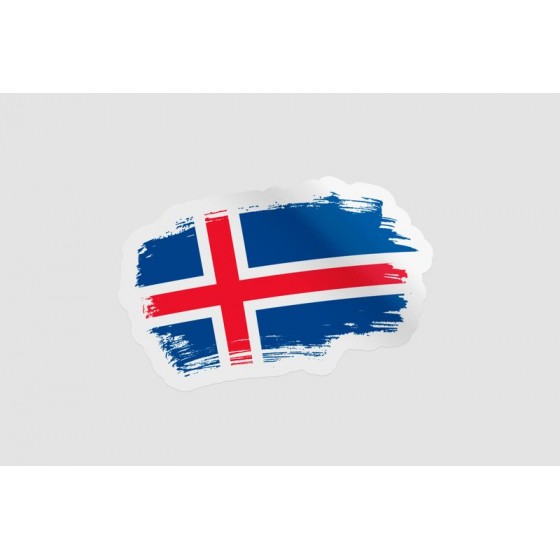 Iceland Flag Brush Style 4