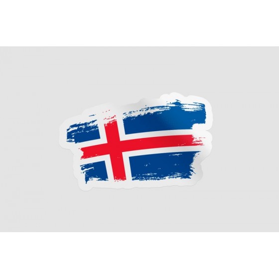 Iceland Flag Brush Style 8