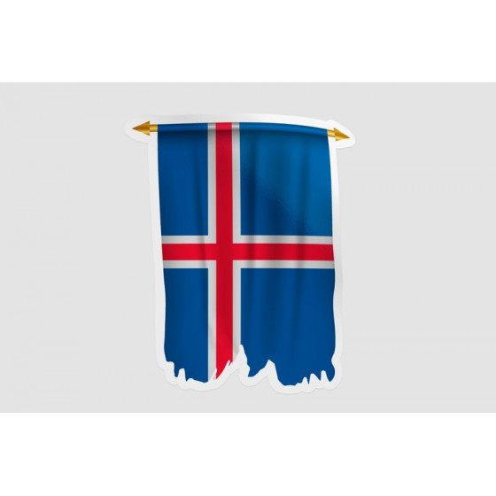 Iceland Flag Pennant Style 2