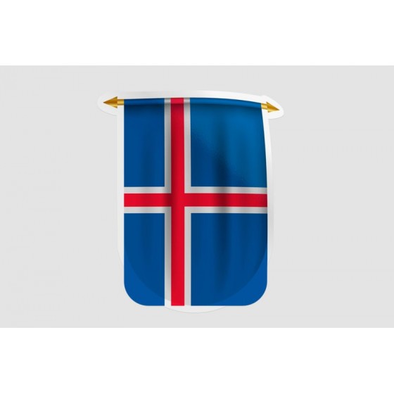 Iceland Flag Pennant Style 4