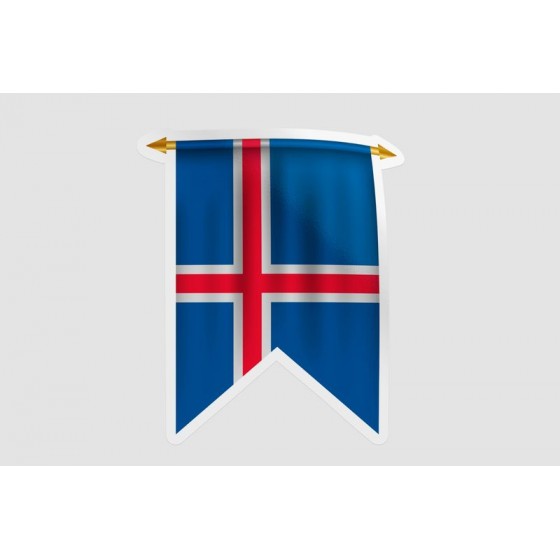 Iceland Flag Pennant Style 7