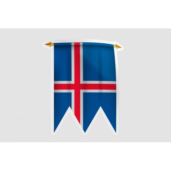 Iceland Flag Pennant Style 9