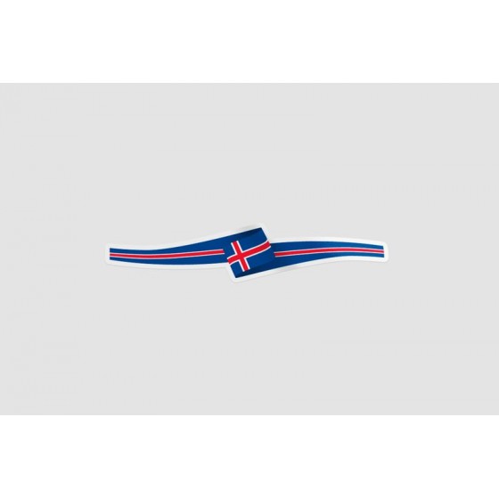 Iceland Flag Ribbon Style 3