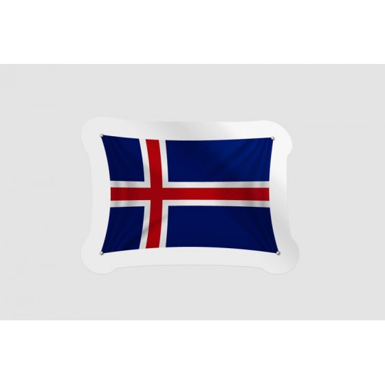 Iceland Flag Style 14