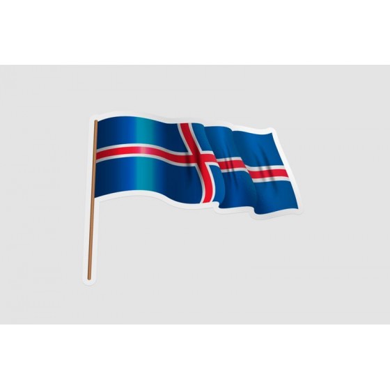 Iceland Flag Waving Style 2