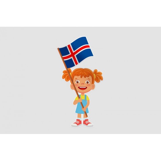 Iceland Girl Flag Style 2