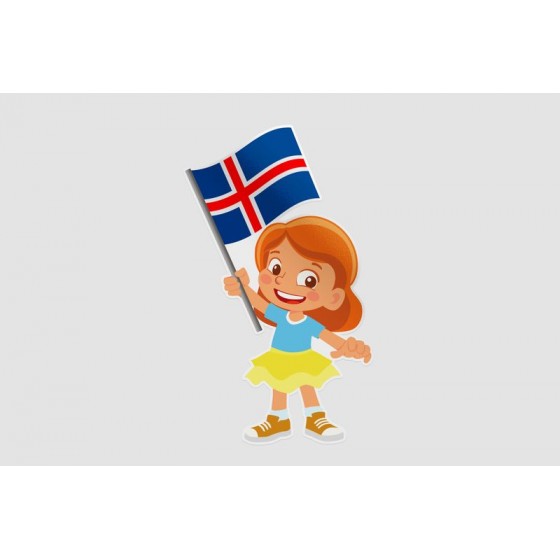 Iceland Girl Flag Style 4