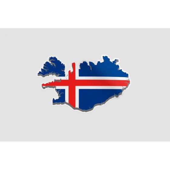 Iceland Map Flag