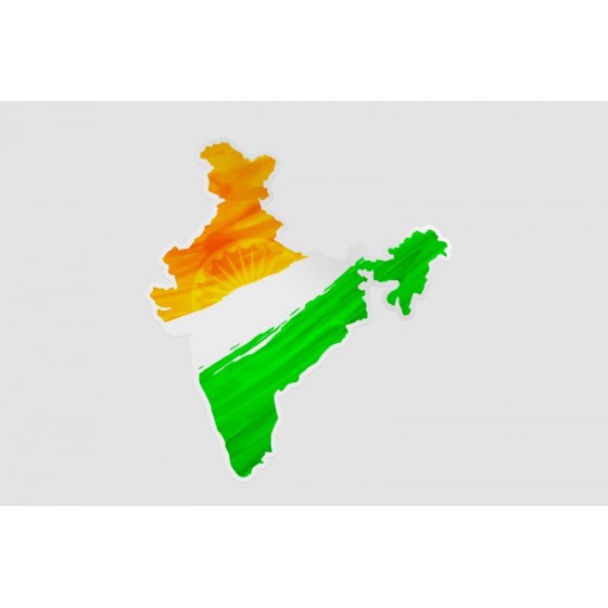 India Flag Map Style 2