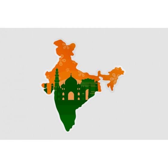 India Map Flag Style 2