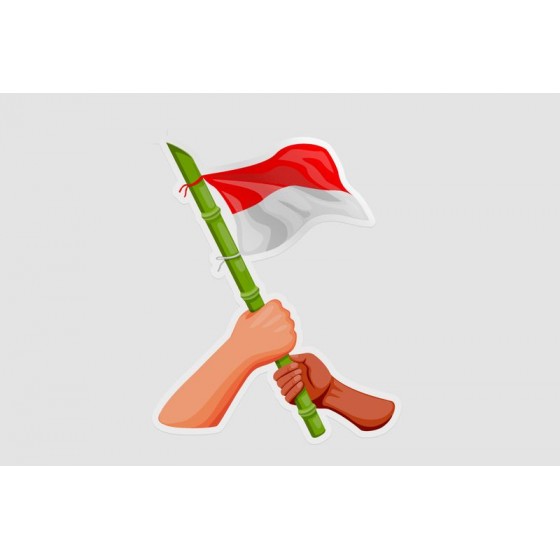 Indonesia Hand Flag Style 3