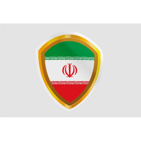 Iran Flag Golden Badge Style 4