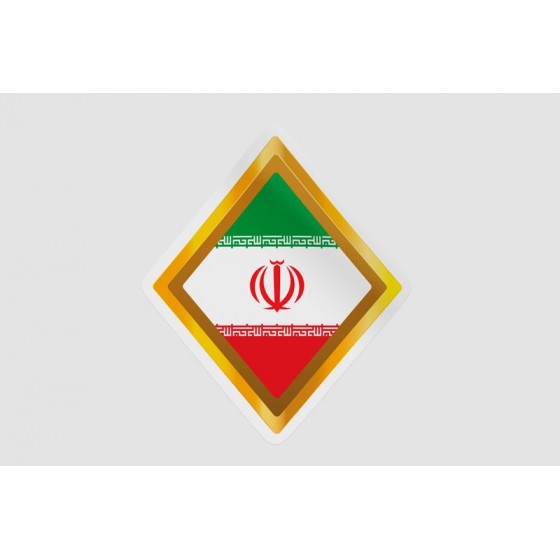 Iran Flag Golden Badge Style 5
