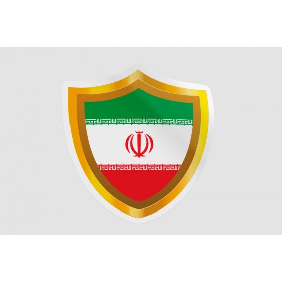 Iran Flag Golden Badge Style 6