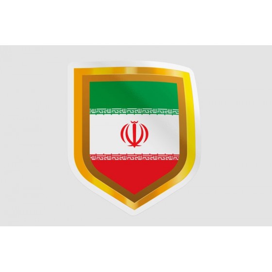 Iran Flag Golden Badge