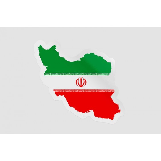 Iran Map Flag Style 3