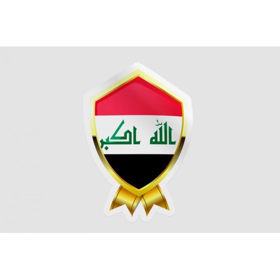 Iraq Flag Golden Badge Style 4