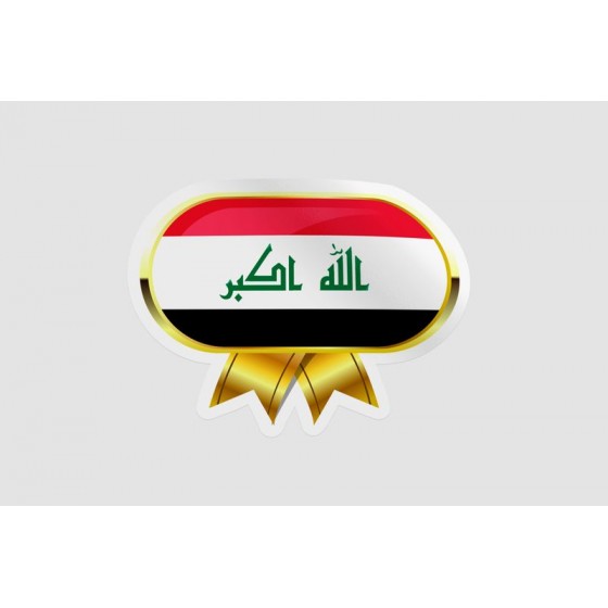 Iraq Flag Golden Badge Style 5