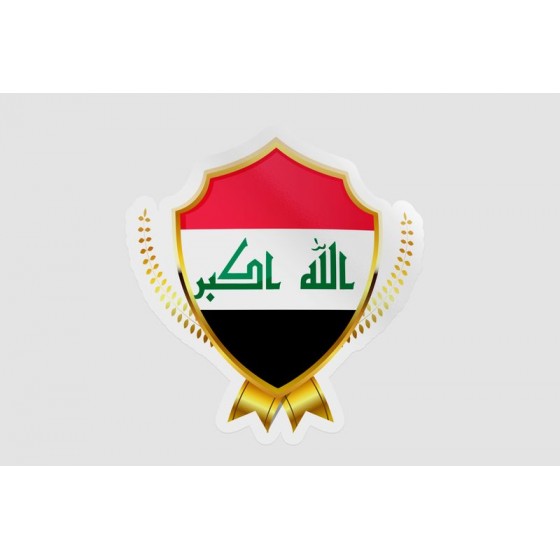 Iraq Flag Golden Badge Style 6