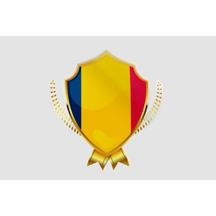 Republic Of Chad Flag Style 10 Sticker - DecalsHouse