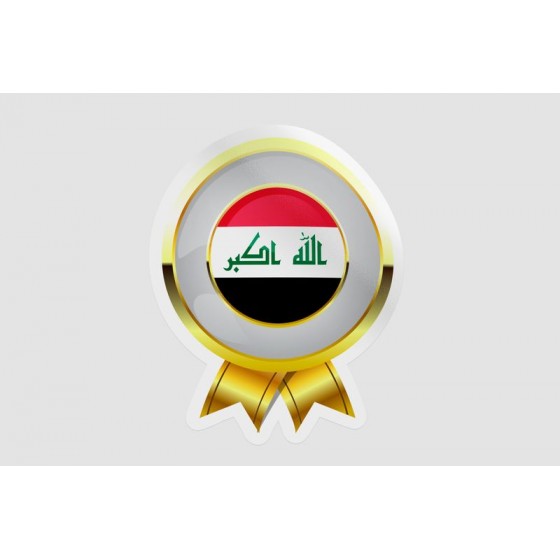 Iraq Flag Golden Badge Style 7