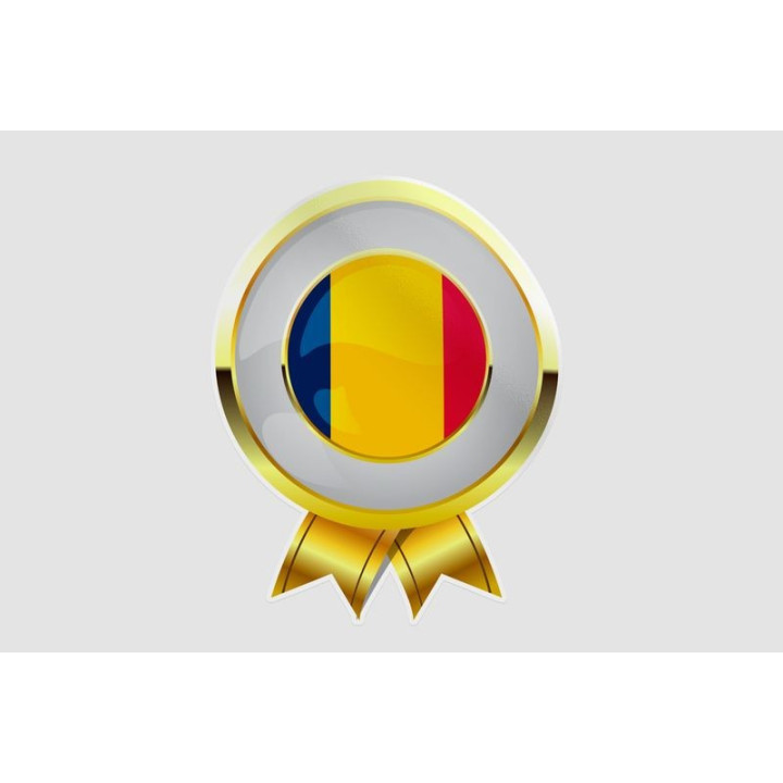 Republic Of Chad Flag Style 11 Sticker - DecalsHouse