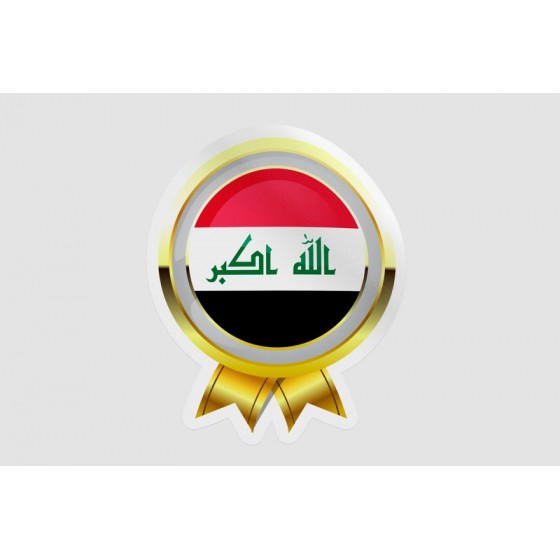 Iraq Flag Golden Badge Style 9