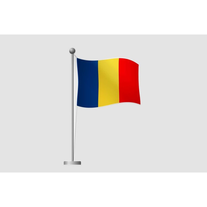 Republic Of Chad Flag Style 13 Sticker - DecalsHouse