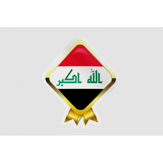 Iraq Flag Golden Badge