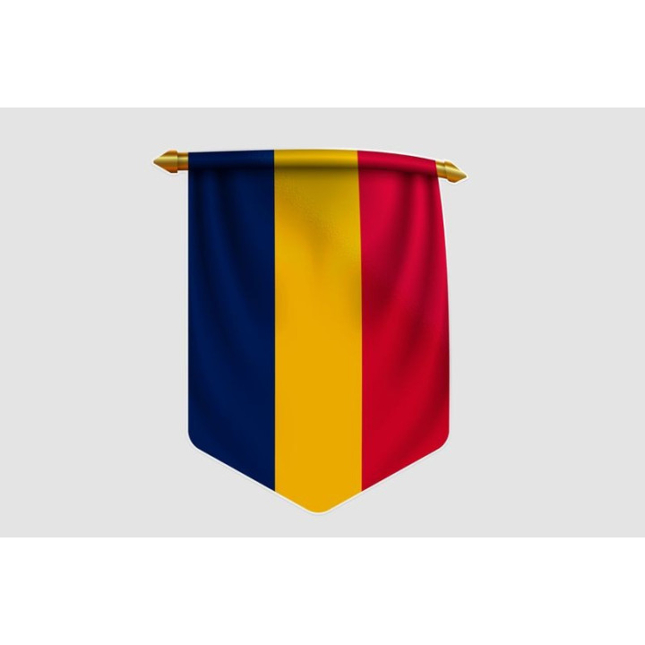 Republic Of Chad Flag Style 19 Sticker - DecalsHouse