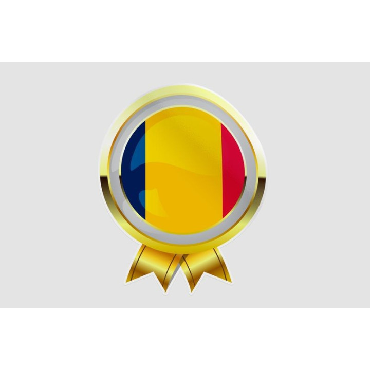 Republic Of Chad Flag Style 6 Sticker - DecalsHouse
