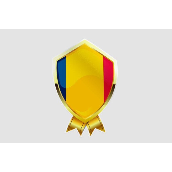 Republic Of Chad Flag Style 8 Sticker - DecalsHouse