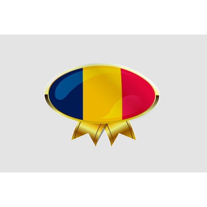 Republic Of Chad Flag Style 9 Sticker - DecalsHouse