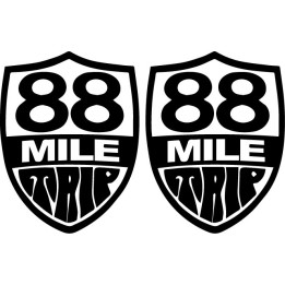 88 Mile Trip Stickers – Stoner Rock Band Decals (2-Pack)