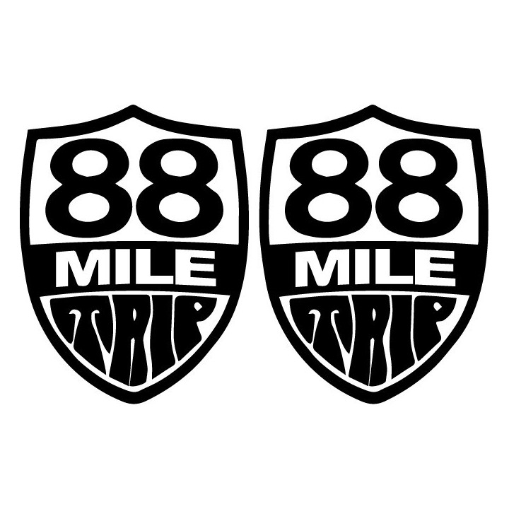 88 Mile Trip Stickers – Stoner Rock Band Decals (2-Pack)