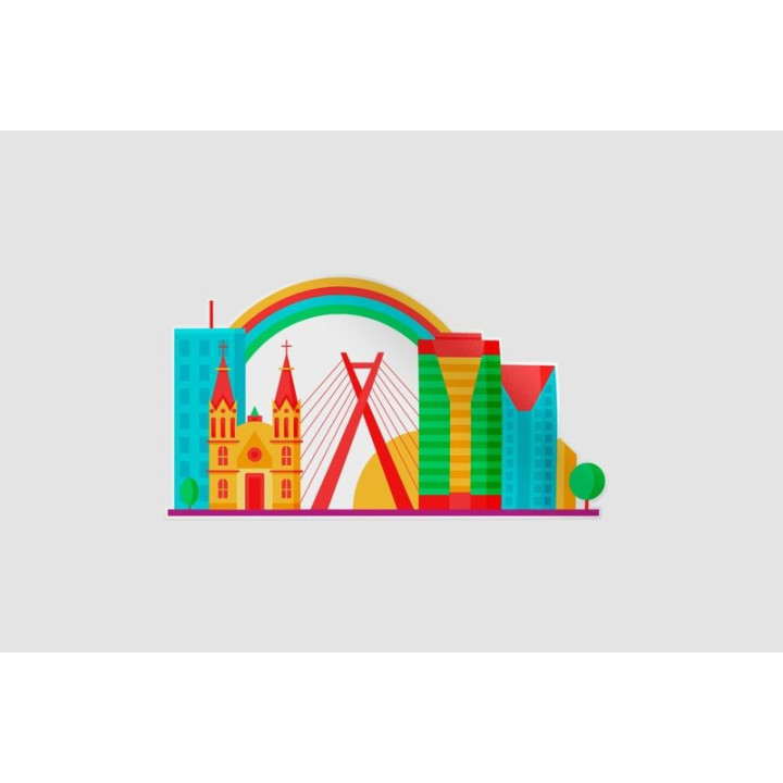 Sao Paulo Skyline Style 5 Sticker - DecalsHouse