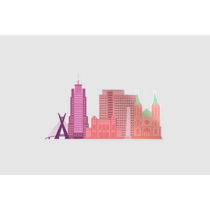 Sao Paulo Skyline Style 7 Sticker - DecalsHouse