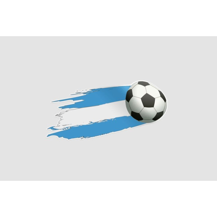 Soccer Ball Fly Background Flag Of Argentina Sticker - DecalsHouse