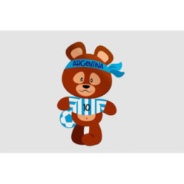 Soccer Teddy Bear Argentina Style 5 Sticker - DecalsHouse