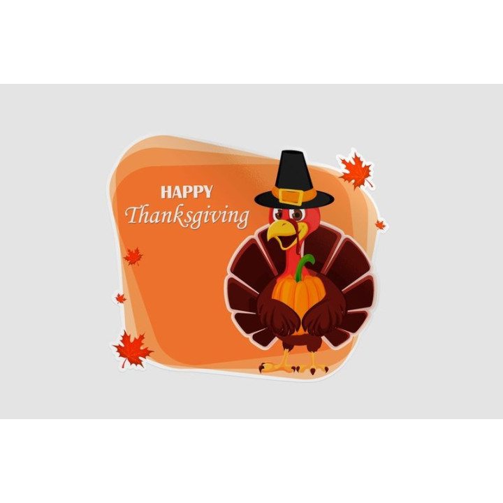 Thanksgiving With A Turkey Bird Style 3 Sticker - DecalsHouse