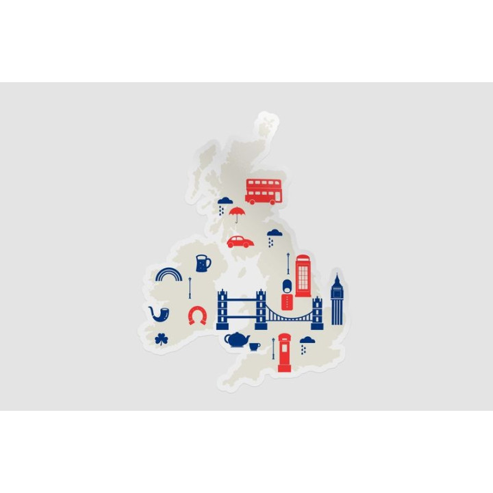 Uk Map Landmark - DecalsHouse
