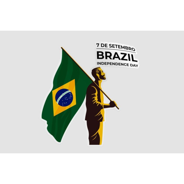 Vintage Independence Day Of Brazil Sticker - DecalsHouse