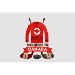 Welcome Canada Ice Hocket Jersey Sticks Sticker - DecalsHouse