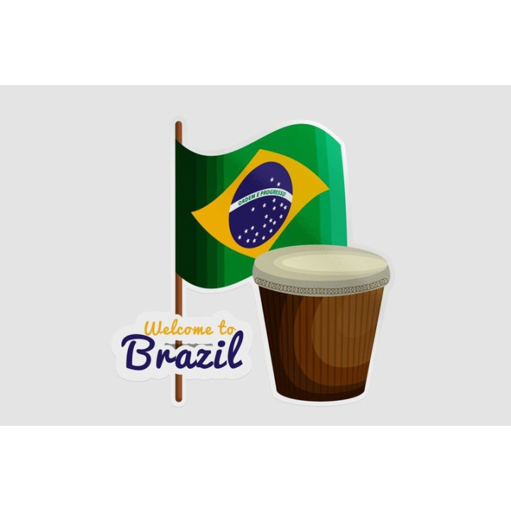 Welcome To Brazil Dh Style 3 Sticker - DecalsHouse