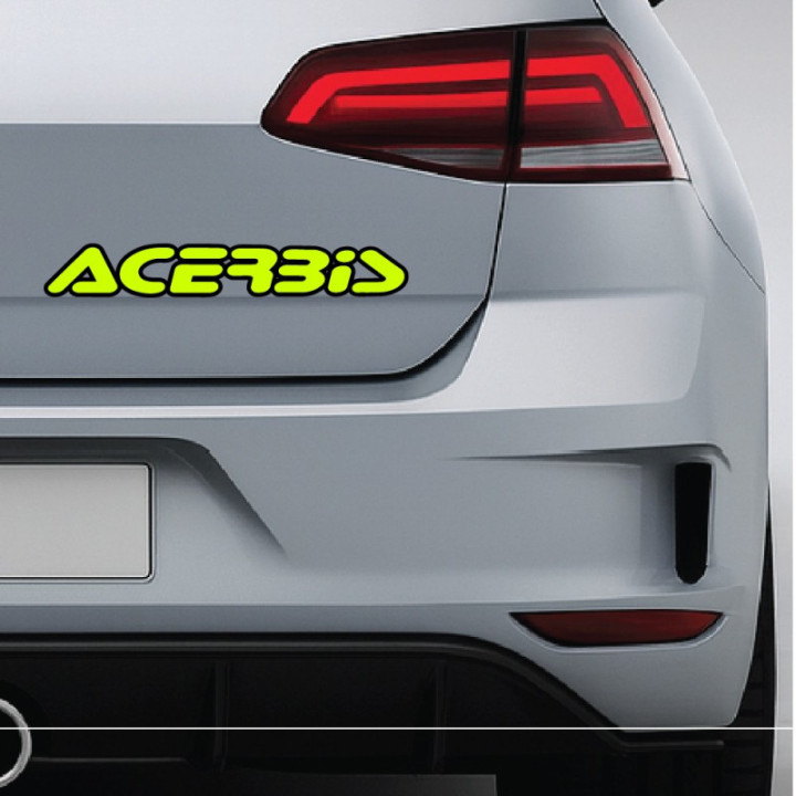 Acerbis Style 9 Green Stickers – Motocross Sponsor Decals (2-Pack)