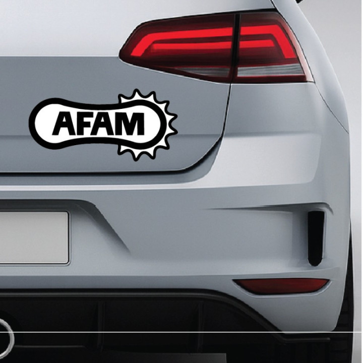 2x Afam Logo Black And White Stickers Decals - DecalsHouse